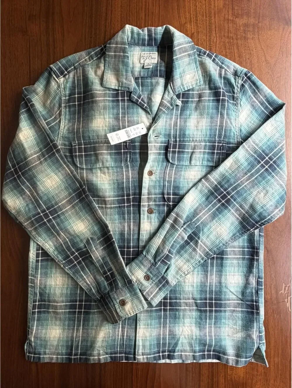 J.Crew Men's Blue Plaid Long Sleeve Button Front Shirt NWT - Size S
